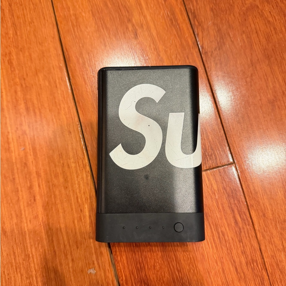 Supreme Black Charger with White Logo